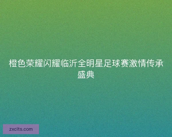 橙色荣耀闪耀临沂全明星足球赛激情传承盛典
